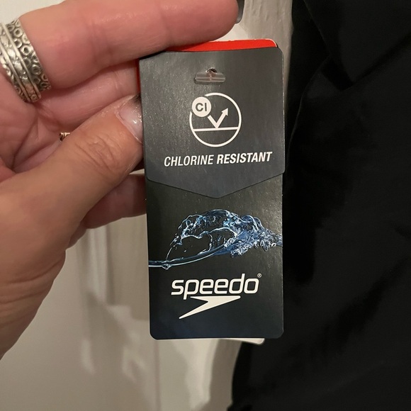 Speedo Girl's Swimsuit One Piece Closed Racerback - SIZE 10 - BLACK/GREEN - Picture 5 of 9